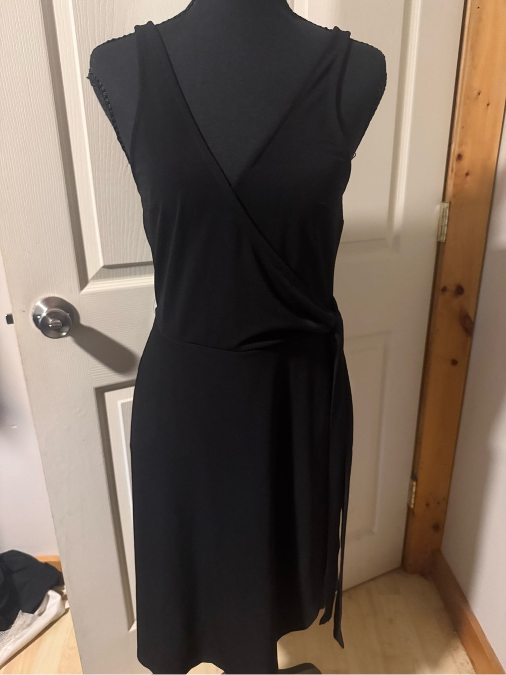 Express Black Sleeveless Surplice Dress, Size M